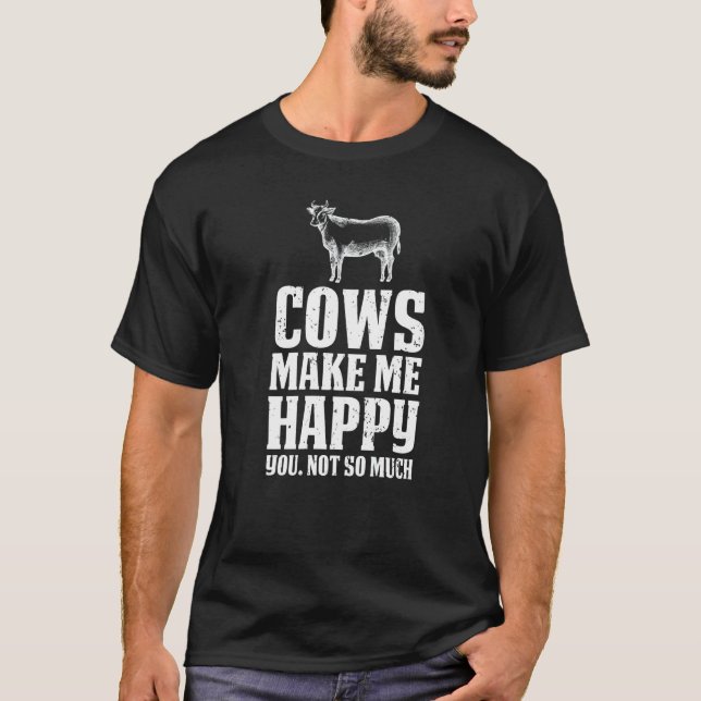 Cows  Farmer Farming  Animals T-Shirt (Front)