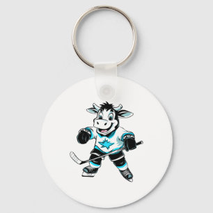 Cows Ice Hockey Key Ring