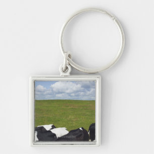 Cows in a pasture key ring