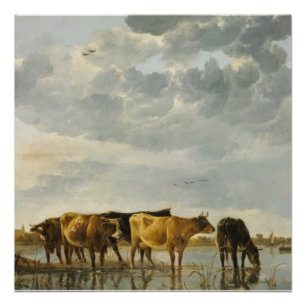 Cows in a River Aelbert Cuyp Poster