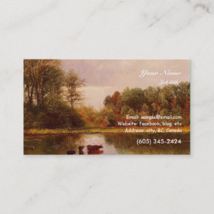 Cows In A Watering Landscape Albert Bierstadt Business Card