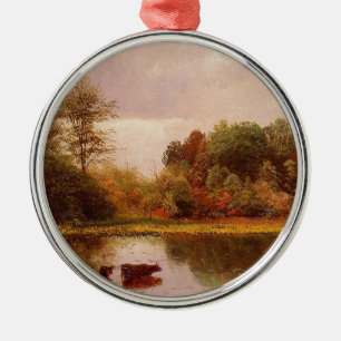 Cows in a Watering Landscape, Albert Bierstadt Metal Tree Decoration
