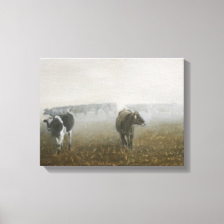 Cows in Corn Field Canvas Print