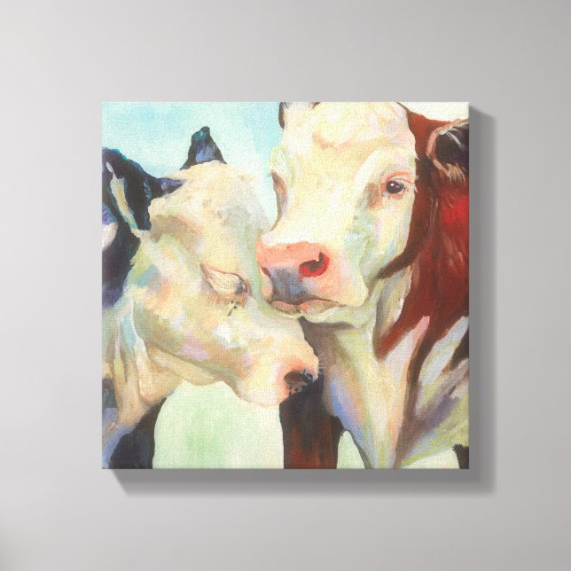Cows In Love Canvas Print (Front)