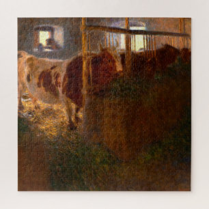 Cows in the Barn by Gustav Klimt Jigsaw Puzzle