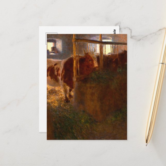 Cows in the Barn by Gustav Klimt Postcard (Front/Back In Situ)