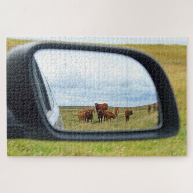 Cows in the mirror jigsaw puzzle (Horizontal)