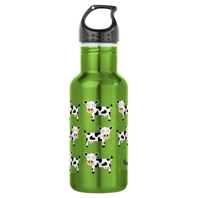 Cows Kids Water Bottle with Name (Front)