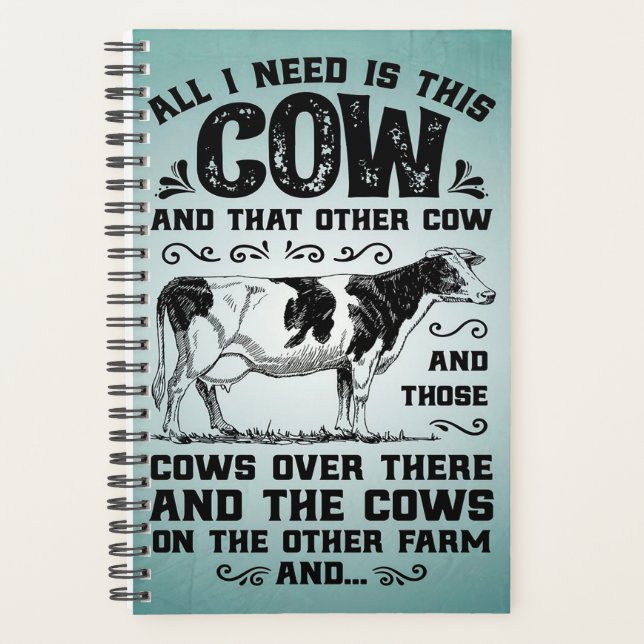  Cows Lover Gifts, Farmer Gift Planner (Front)