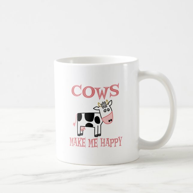 Cows Make Me Happy Coffee Mug (Right)