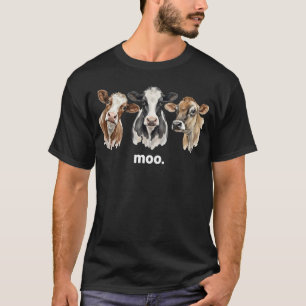 Cows Moo Farm Animal Funny Cow Lover Funny Moo T-Shirt