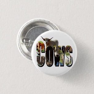 Cows Name Picture Logo With Cows, 3 Cm Round Badge