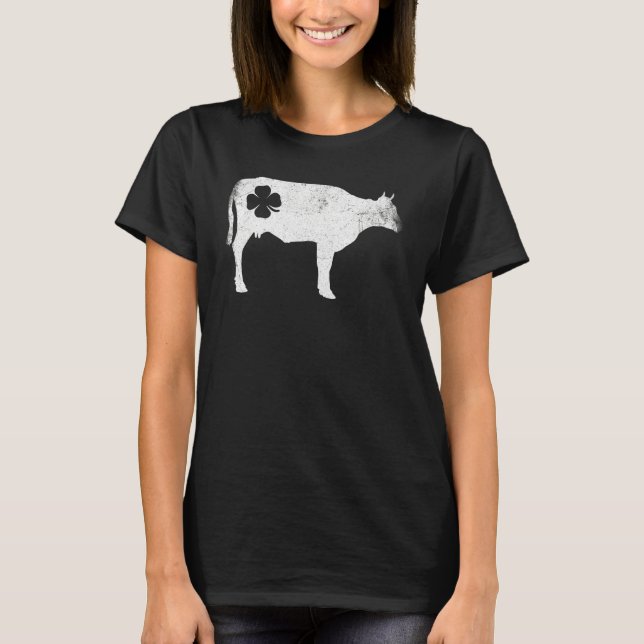 Cows Shamrock St Patrick's Day Saint Paddy's T-Shirt (Front)