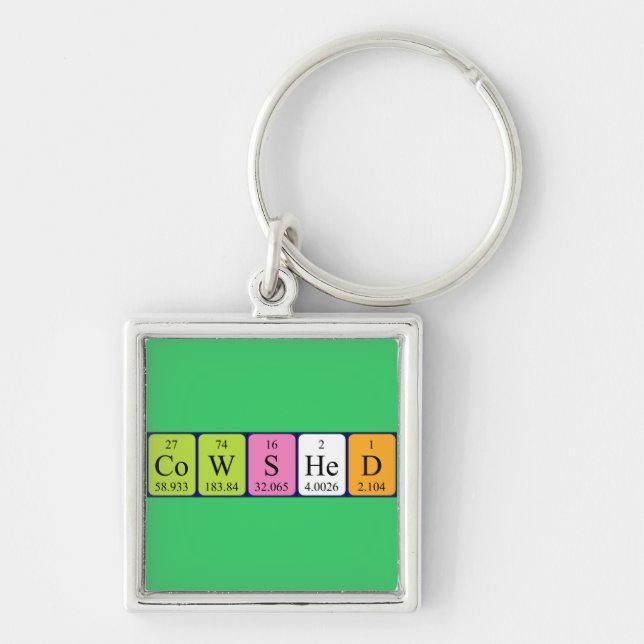 Cowshed periodic table name keyring (Front)
