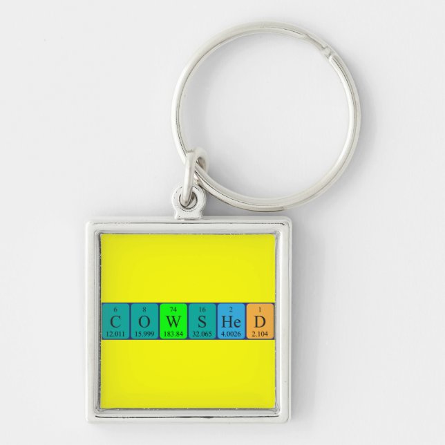 Cowshed periodic table name keyring (Front)