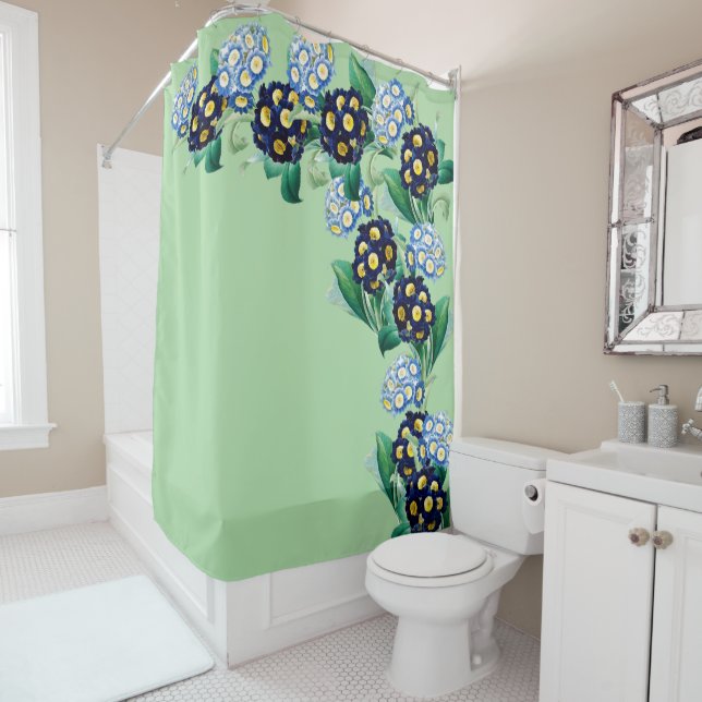 Cowslip Primrose Botanical Shower Curtain (In Situ)