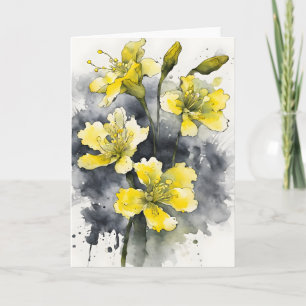 Cowslip - Watercolor flowers Card