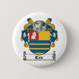 Cox Family Crest 6 Cm Round Badge