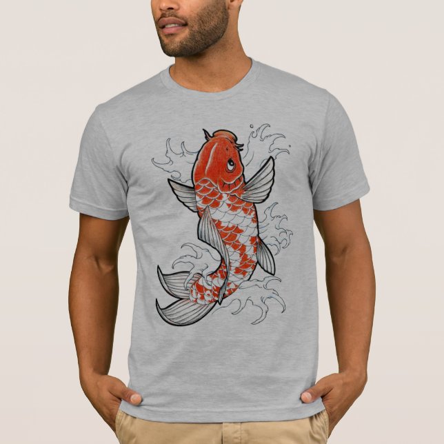 Coy Fish semi fitted grey mens tshirt (Front)