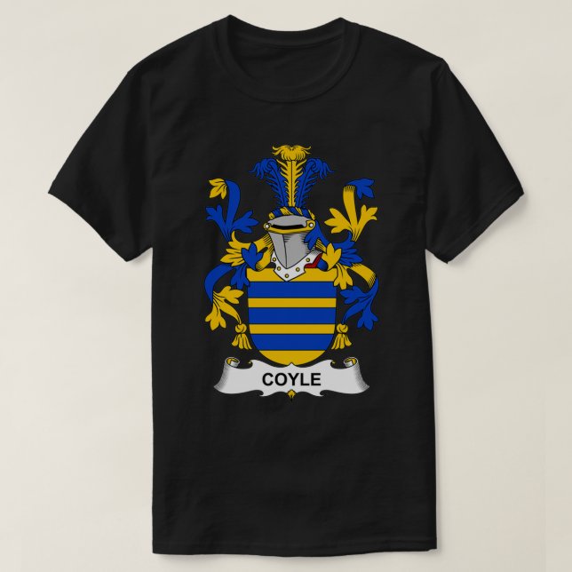 Coyle Coat of Arms Family Crest  T-Shirt (Design Front)