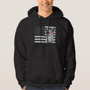 Coyote 4th of July Animal US American Flag Wolf Pa Hoodie