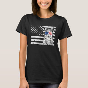 Coyote 4th of July Animal US American Flag Wolf Pa T-Shirt