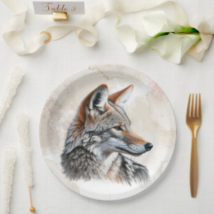 Coyote Country Cottagecore Rustic Print Paper Plate