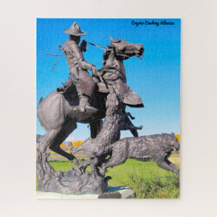 Coyote Cowboy Alberta Jigsaw Puzzle