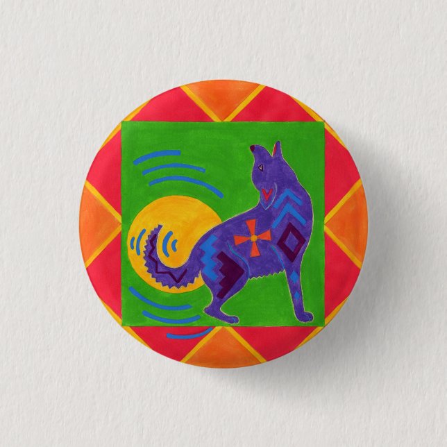 Coyote Drummer 3 Cm Round Badge (Front)