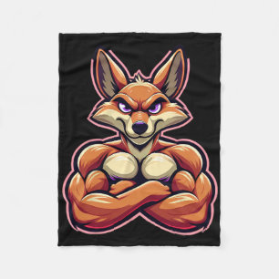 Coyote Flexing Muscles Fan Lover Bodybuilding Gym Fleece Blanket