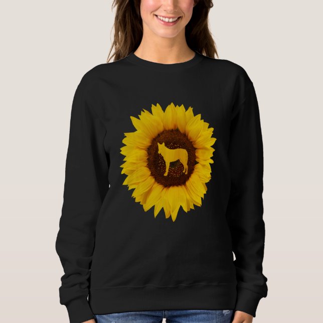 Coyote  For Women Men Wolf Pup Canine Sunflower Sweatshirt (Front)