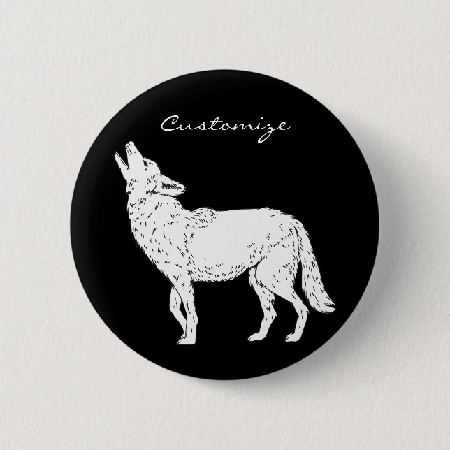 Coyote Howling Thunder_Cove 6 Cm Round Badge (Front)