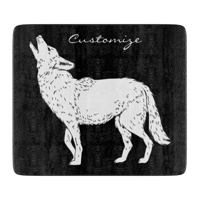 Coyote Howling Thunder_Cove Cutting Board (Front)