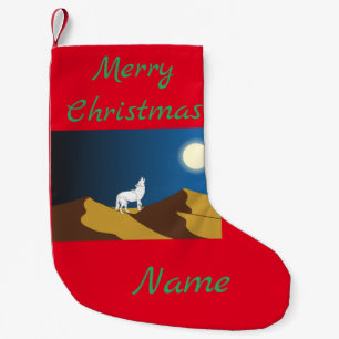 Coyote Howling Thunder_Cove Small Christmas Stocking
