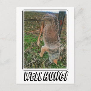 COYOTE HUNT - WELL HUNG OVER FENCE POSTCARD