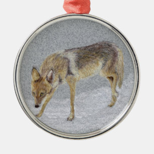 Coyote Metal Tree Decoration