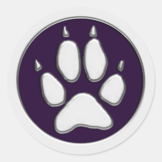 COYOTE PAW PRINT CLASSIC ROUND STICKER