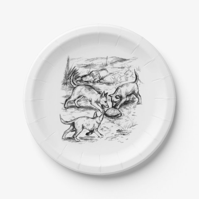 Coyote Pups Paper Plate (Front)