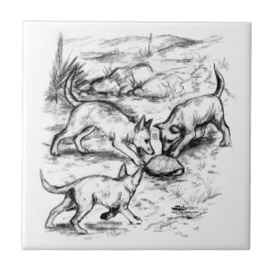 Coyote Pups Tile