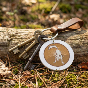 Coyote Retro Sunset Vintage Wilderness Animal Art Key Ring