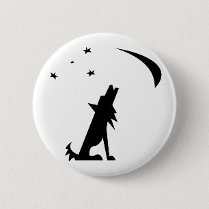 Coyote Silhouette 6 Cm Round Badge