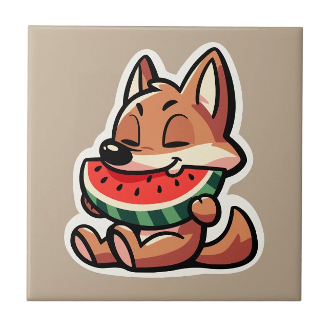 Coyote Watermelon Tile (Front)