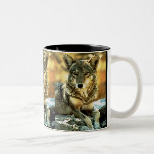 Coyote, Wildlife Lovers Gifts Two-Tone Coffee Mug