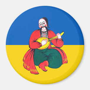 Cozaar on the background of the Ukrainian flag Magnet