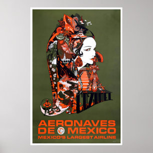 Cozumel Art Mexico Travel Print Vintage Poster