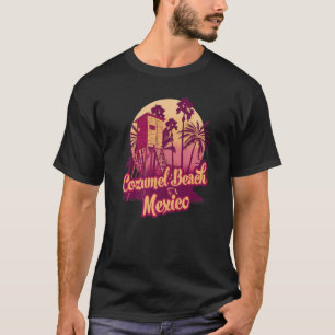 Cozumel Beach Mexico Vintage Retro Souvenir Palm T T-Shirt