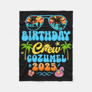 Cozumel Birthday Crew Vacation Cruise 2025 Summer Fleece Blanket