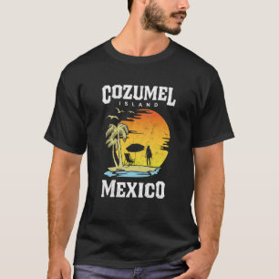 Cozumel Mexico Beaches Retro Cool Distressed Graph T-Shirt