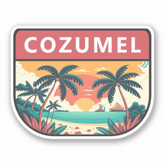 Cozumel Mexico Retro Emblem (Front)