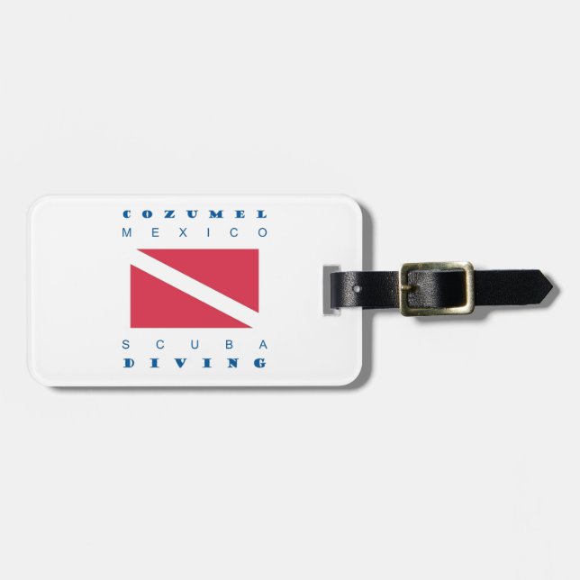 Cozumel Mexico Scuba Dive Luggage Tag (Front Horizontal)